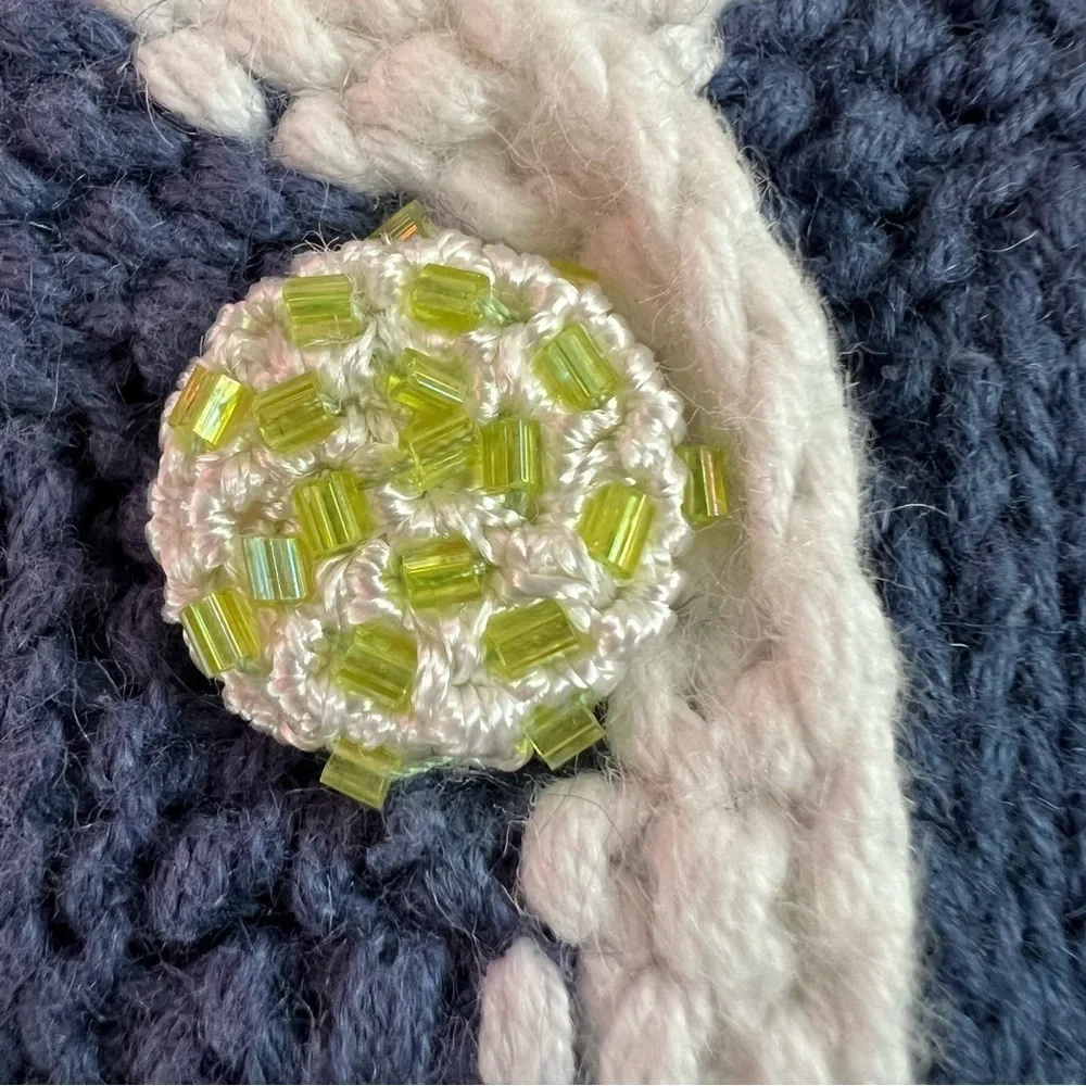 Storybook Knits Celestial Blooms Vintage 90s Floral Embroidered Cardigan S - Picture 7 of 16
